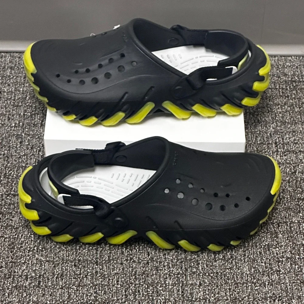 Crocs Echo Icy RO Storm Clog Men 10 Black Yellow Streetwear Summer Techwear NEW
